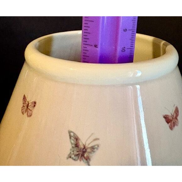 Carson Porcelain Butterflies & Flowers Candle Holder Art By Lena Liu - Picture 10 of 11